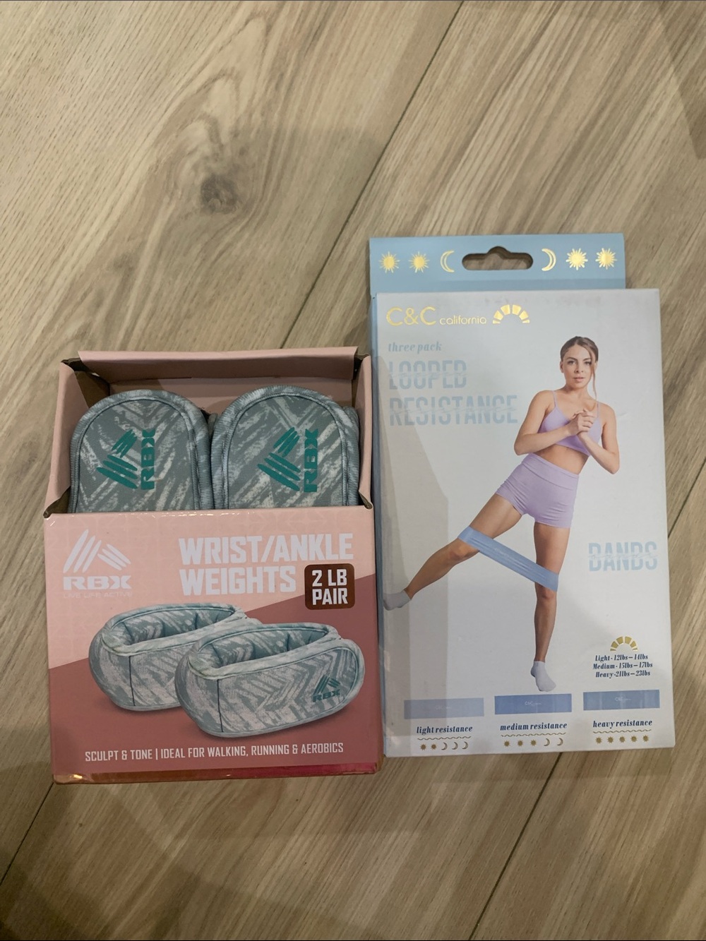 RBX Gray/Teal Patterned Wrist & Ankle Weights - 2 lb Pair